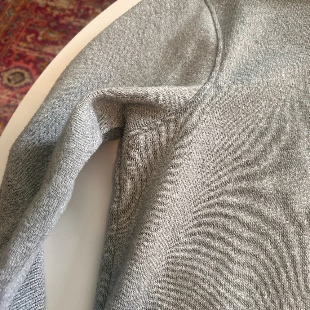 J. Crew Authentic Fleece Quarter Zip Pullover Sweater with Contrast Trim